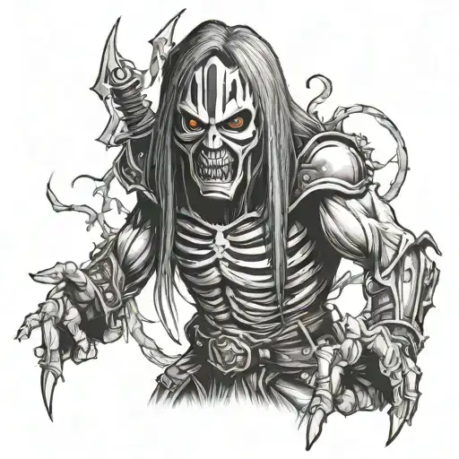 iron maiden tattoo design idea