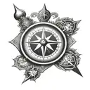 nordic compass with compass tattoo design idea