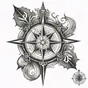 nordic compass with compass tattoo design idea
