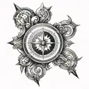 nordic compass with compass tattoo design idea