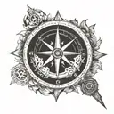 nordic compass with compass tattoo design idea