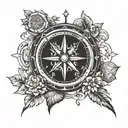 nordic compass with compass tattoo design idea