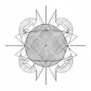 geometric circle fine lines pendulum logo maze labyrinth  tattoo design idea