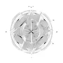 geometric circle fine lines pendulum logo maze labyrinth  tattoo design idea