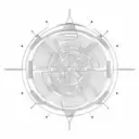 geometric circle fine lines pendulum logo maze labyrinth  tattoo design idea