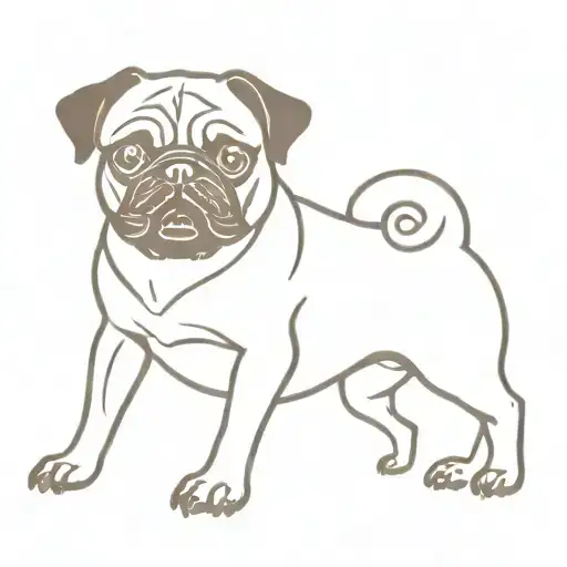Black pug lucifer mediavel style tattoo design idea