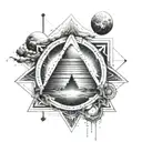 Combine elements of ancient civilizations and space to create a unique celestial pyramid tattoo design tattoo design idea