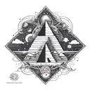 Combine elements of ancient civilizations and space to create a unique celestial pyramid tattoo design tattoo design idea