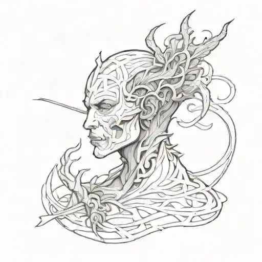 silent rage tattoo design idea