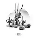 desert, Saguaro cacti, palo verde trees tattoo design idea