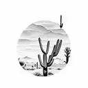 desert, Saguaro cacti, palo verde trees, half sleeve, coyote tattoo design idea