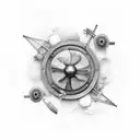 black pearl ship with poppys tattoo design idea