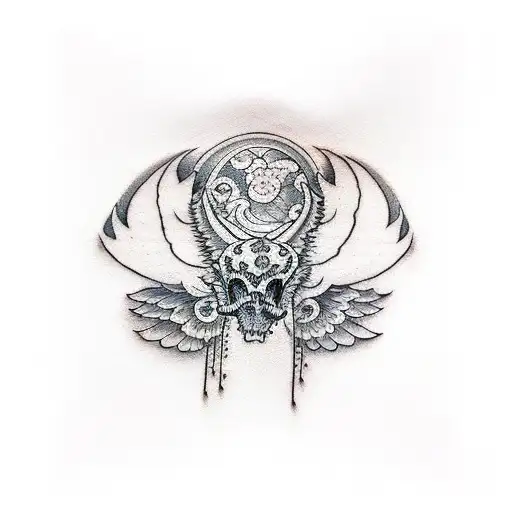  bones wings tattoo design idea
