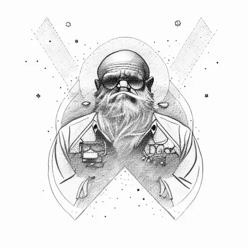 I love you like a grumpy old man who can touch the moon tattoo design idea