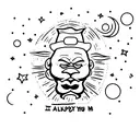 I love you like a grumpy grumpy old man who can touch the moon tattoo design idea