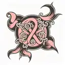breast cancer survivor symbol intertwined tattoo design idea