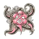 breast cancer survivor symbol intertwined tattoo design idea
