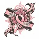 breast cancer survivor symbol intertwined tattoo design idea