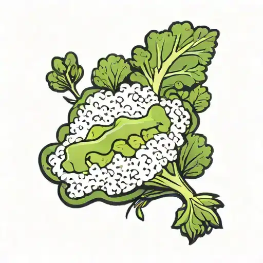 brocolli rice tattoo design idea