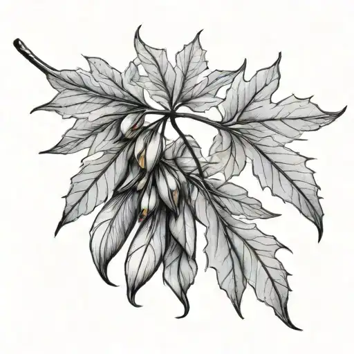 maple seed pods tattoo design idea
