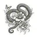 Spine tattoo of a snake going up spine and flowers and butterfly along the snake. Incorporate a scorpion in the tattoo tattoo design idea