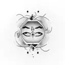 The word "Nobody" tattooed above a mans eyebrow on an oldschool font tattoo design idea