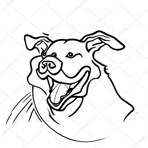 dog silhouette barking disembark  tattoo design idea