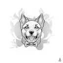 dog silhouette barking disembark  tattoo design idea