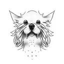 dog silhouette barking disembark  tattoo design idea