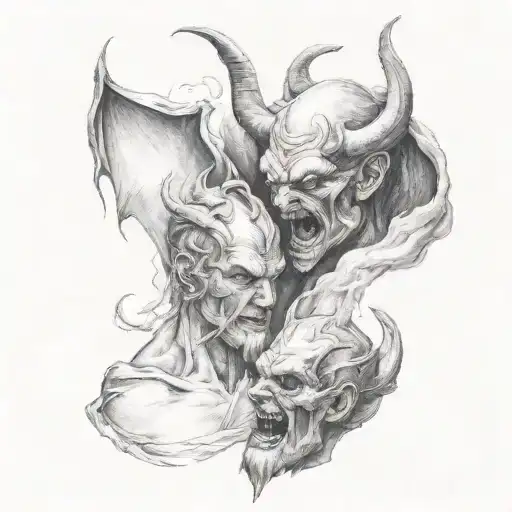 god vs devil tattoo design idea