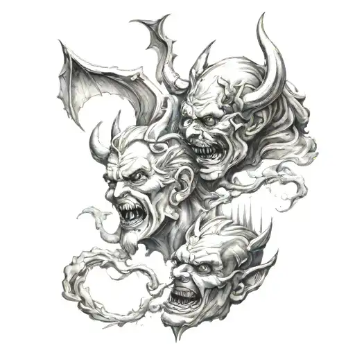 god vs devil tattoo design idea