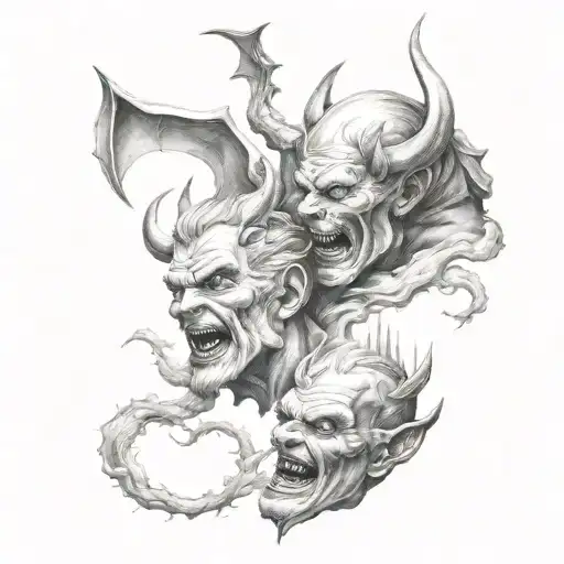 god vs devil tattoo design idea