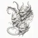 god vs devil tattoo design idea