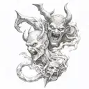 god vs devil tattoo design idea