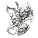 god vs devil tattoo design idea