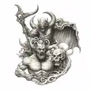 god vs devil tattoo design idea