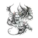 god vs devil tattoo design idea