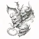 god vs devil tattoo design idea
