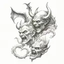 god vs devil tattoo design idea