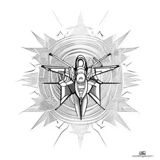 healer f-16 jet tattoo design idea