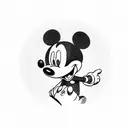 Mickey mouse on crack cocaine  tattoo design idea