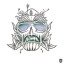 scarecrow in a garden that looks like lucifer tattoo design idea