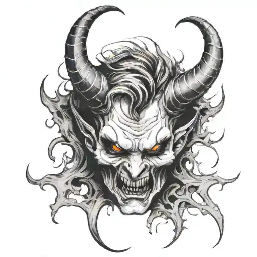bleached devil horns tattoo design idea
