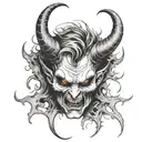 bleached devil horns tattoo design idea