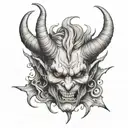 bleached devil horns tattoo design idea