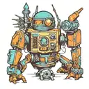 80s sci fi scene tattoo design idea