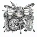 music with drums tattoo design idea