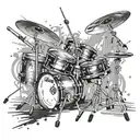 music with drums tattoo design idea
