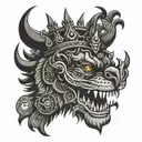 basuri, mor pankh, crown tattoo design idea