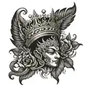 basuri, mor pankh, crown tattoo design idea